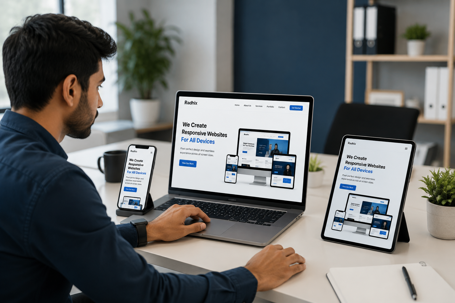 Responsive web development service preview